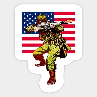 patriot warrior in action Sticker